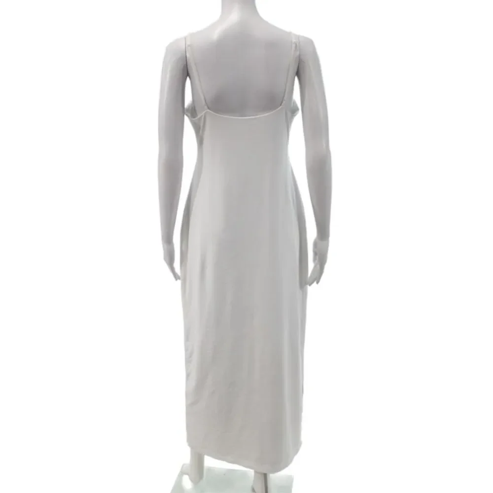 Aritzia Women Bodycon Dress White Sleeveless Scoop Neck Long Size L